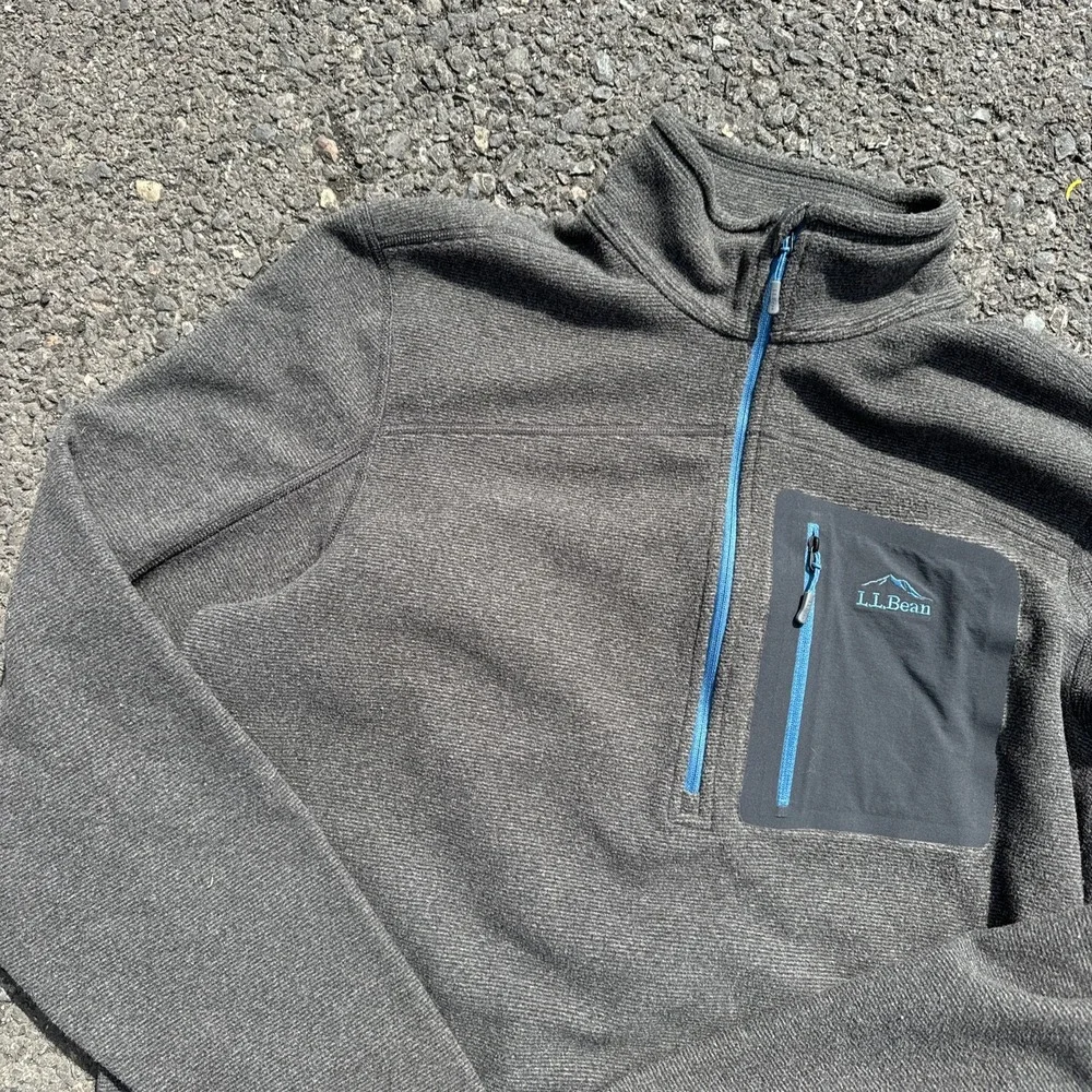 L.L. Bean Comfort Stretch Quarter Zip Pullover Men‎ Large Reg Grey
